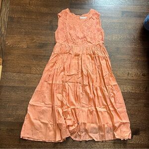 Karavan large petite orange maxi dress